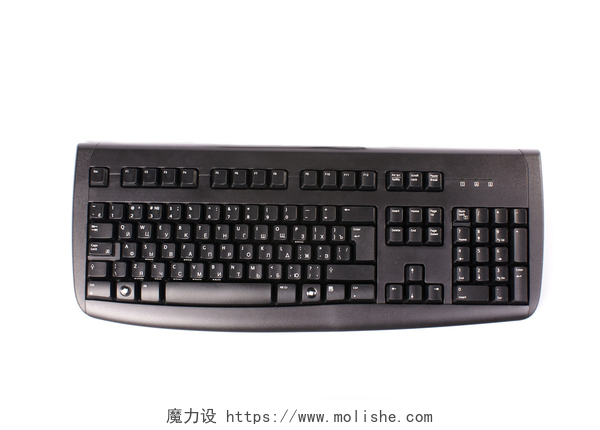 白色背景的机械键盘俯视图键盘